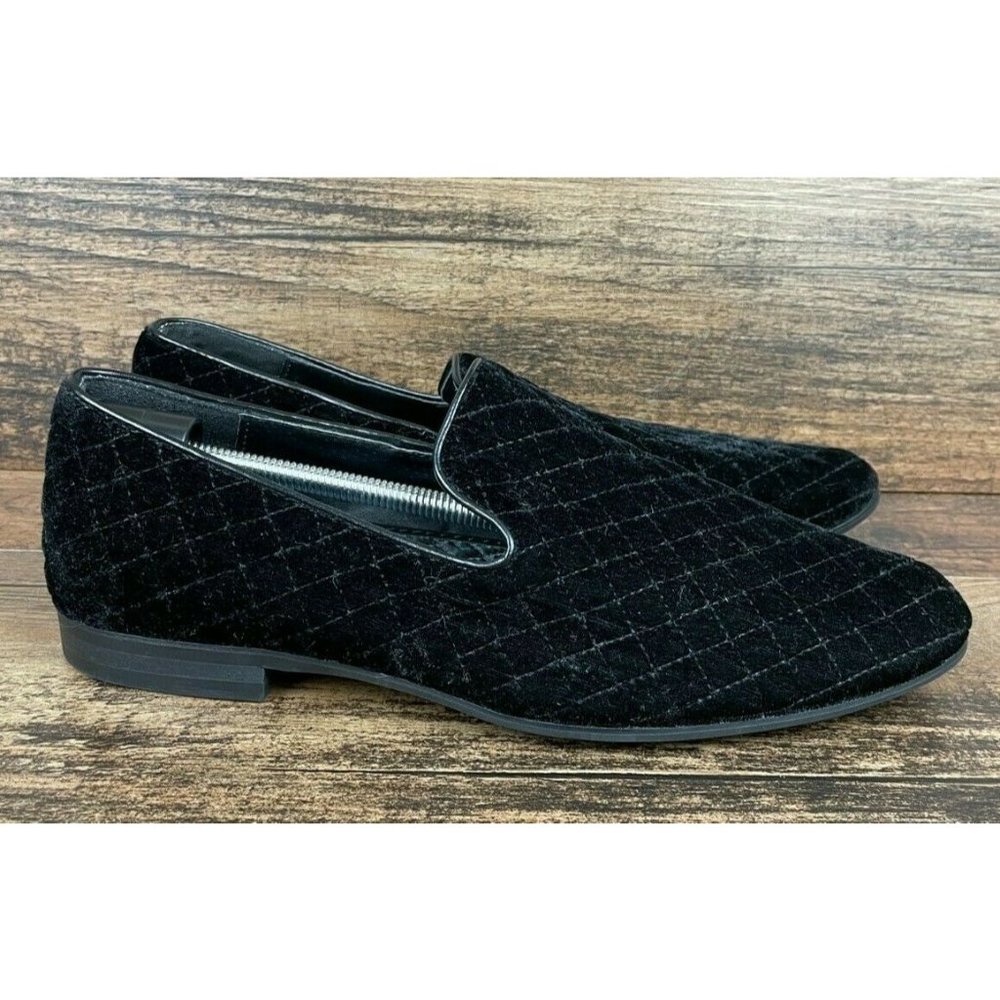 Giorgio Brutini Chatwal Quilted Black Velvet Slip-